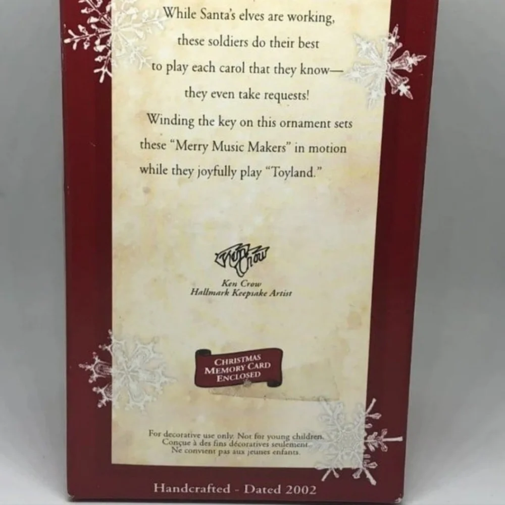 Hallmark Keepsake Merry Music Makers Christmas Ornament Wind Up Sound Motion